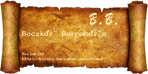 Boczkó Barnabás névjegykártya