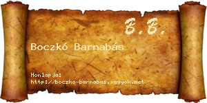 Boczkó Barnabás névjegykártya