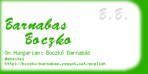 barnabas boczko business card