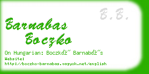 barnabas boczko business card